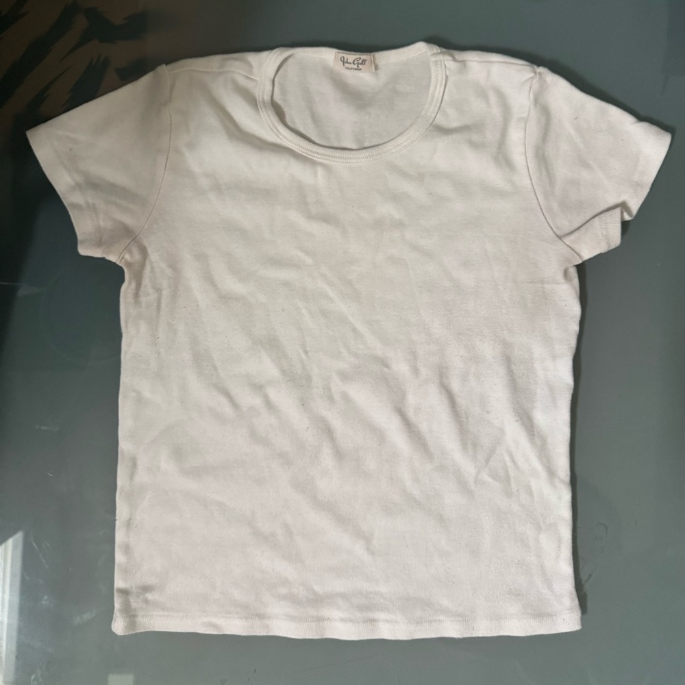 John Galt Brandy Melville White Short Sleeve Top